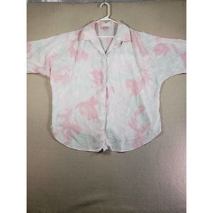 Vintage Hot Stuff Shirt Womens 3XL Multicolor Tie & Dye Button Up Collar Classic